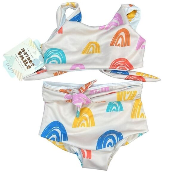 NEW Dot Dot Smile Rainbow Two Piece Swim Set 2T - Picture 1 of 5